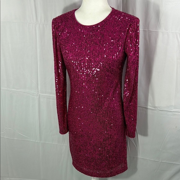 Eliza J Elegant Sequin Dress in Pink Size 4 - Picture 1 of 11